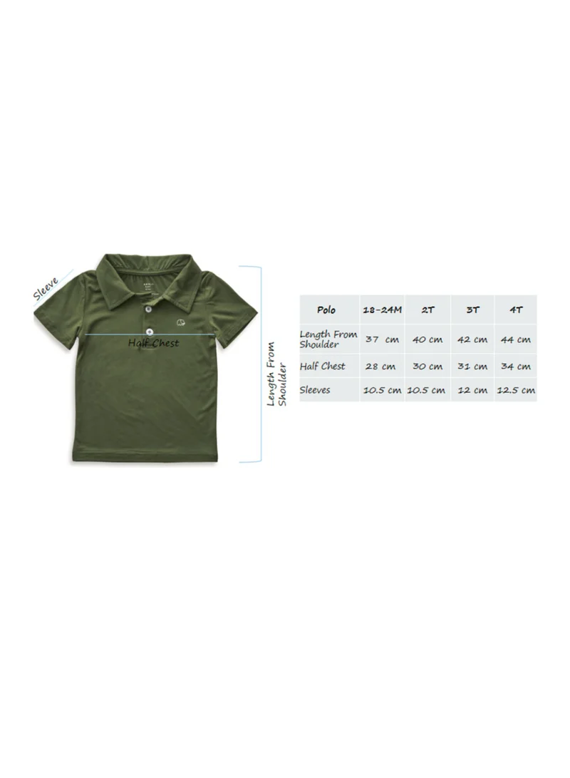 Anvi Baby Bamboo Spandex Polo T-Shirt- White