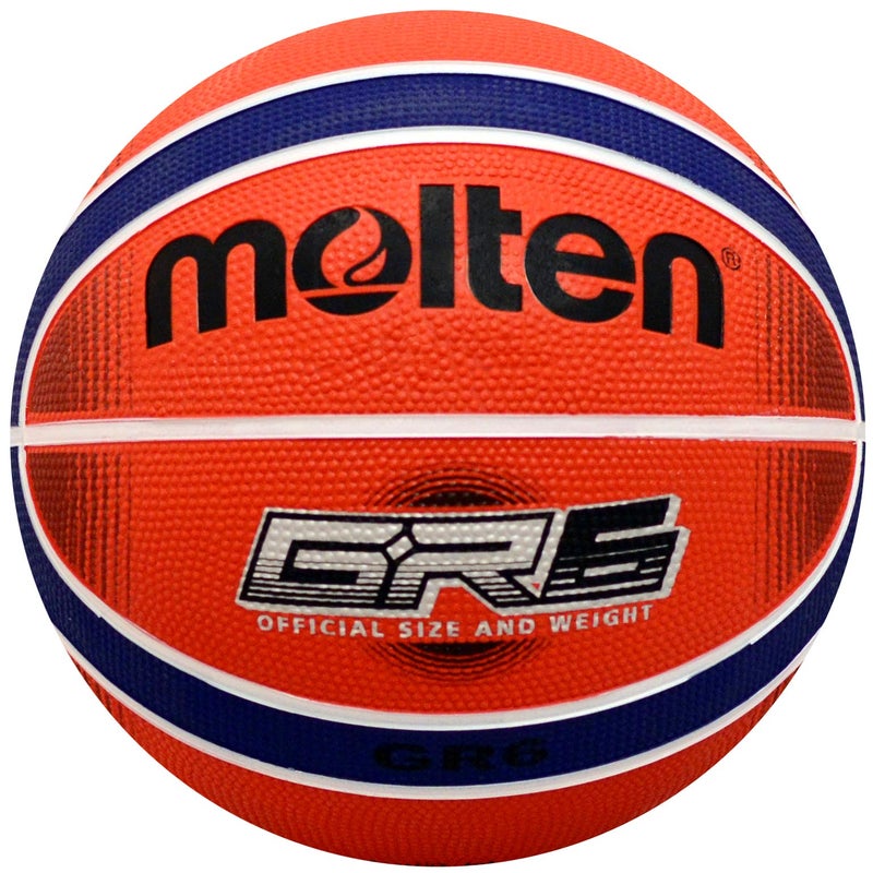 Molten Premium 12 Panel Design Rubber Basketball, Red/Blue, Size 6 - Image 4