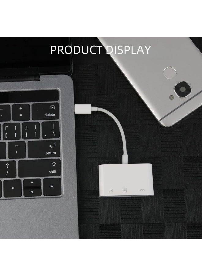 أكينو قارئ بطاقة الذاكرة للهاتف المحمول 3 في 1، قارئ بطاقات USB وTF وSD، هاب متعدد الوظائف بنظام Android مع منفذ Type-C OTG - Image 3