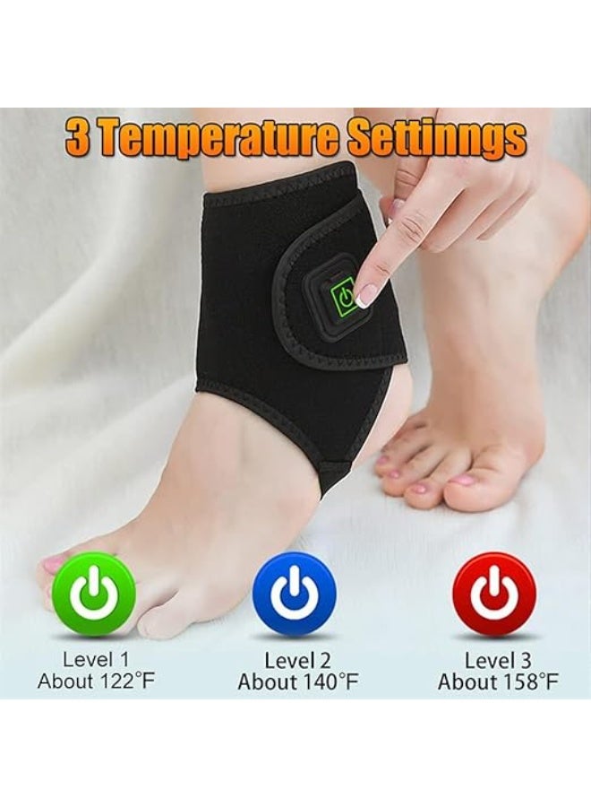 حزام تدفئة الكاحل الكهربائي لتخفيف الآلام وتنشيط الدورة الدموية - مشد دعم حراري لإرهاق المفاصل والتهابات القدم - حزام قابل للتعديل للاستشفاء، الاستخدام اليومي والتمارين الرياضية - Image 5