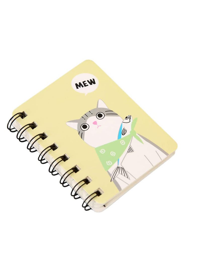 4pcs Mini Spiral Notebook With Thickened Horizontal Small Spiral Notepad Cute Cartoon Cat Pocket Notebook Ledger Notebook Handwriting Diary Drawing Tablet - Image 4
