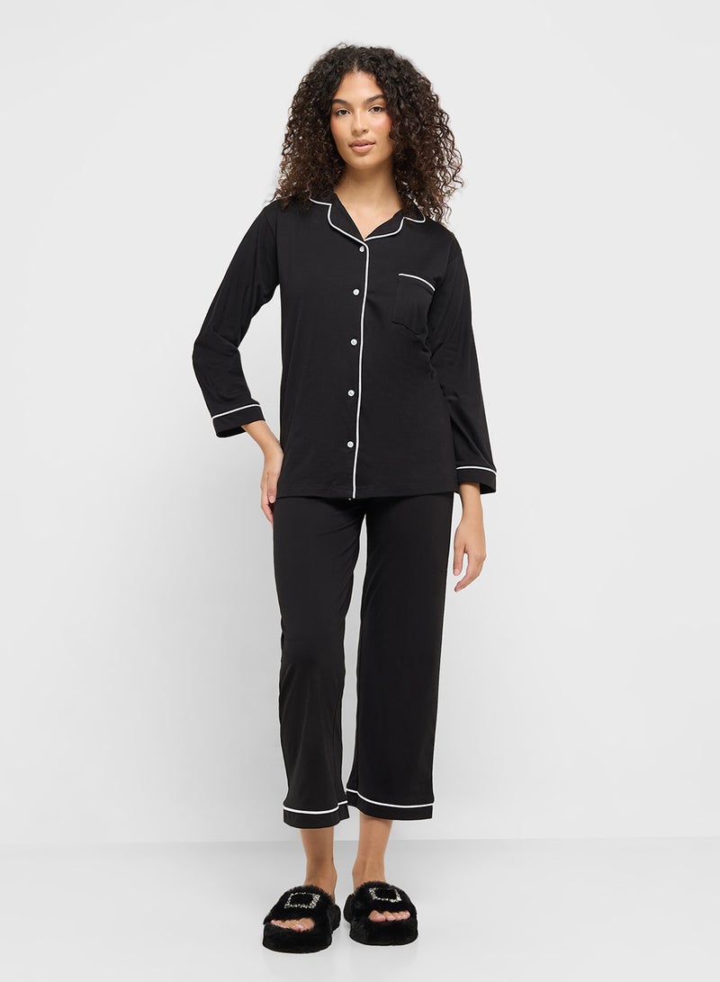 Ginger Cotton Button Up Shirt & Pyjama Set  - Image 5