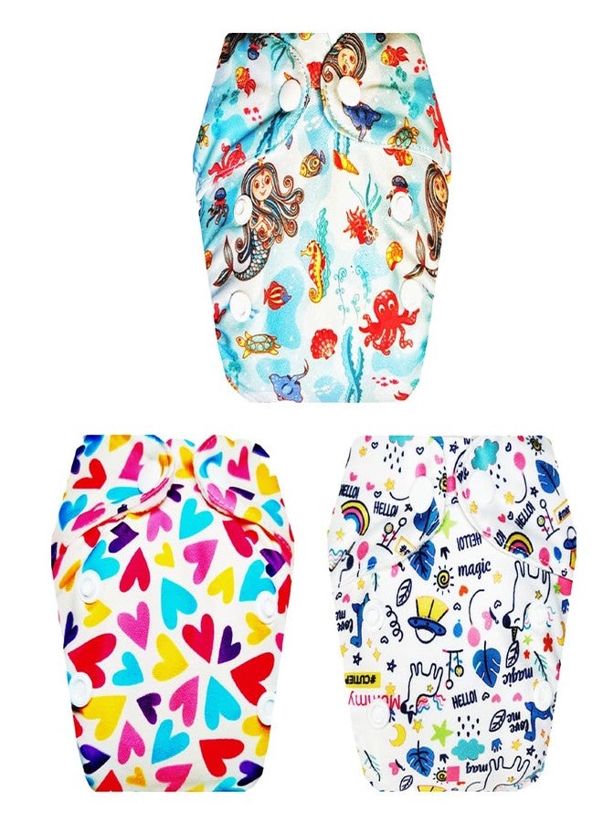 Dumbledo Premium Newborn Cloth Diaper with Integrated Insert (Pack of 3) | Dry Feel and Comfortable | Leakproof | Easy to Clean | Worry-Free Diapering | 0 - 4 Months | Unisex Baby - Image 1