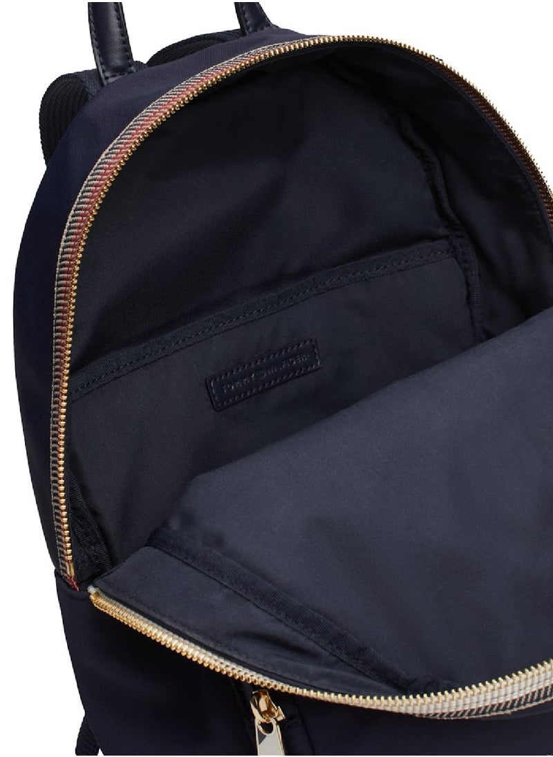 TOMMY HILFIGER - Women's Th Monogram Signature Zip Dome Backpack, Blue- Recycled Polyester - Image 1