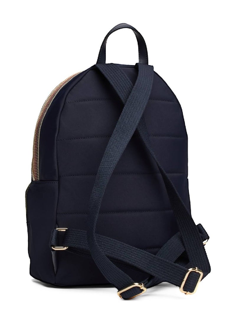 TOMMY HILFIGER - Women's Th Monogram Signature Zip Dome Backpack, Blue- Recycled Polyester - Image 1