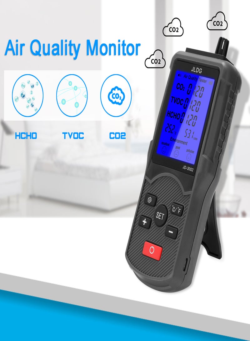 Multifunctional Air Quality Tester CO2 TVOC Meter Temperature Humidity Measuring Device - Image 3