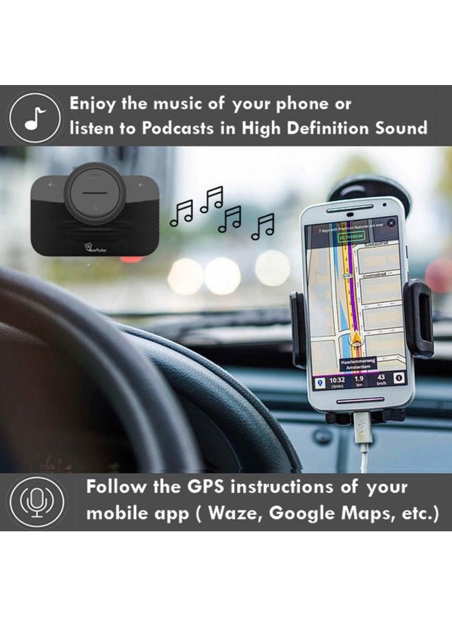 VeoPulse Car Speakerphone B-PRO 2 Hands Free with Bluetooth Automatic Cellphone Connection - Safe Hands-free kit Talking and Driving Wireless Technology - Compatible with All Cars and Bluetooth Phones - Image 3