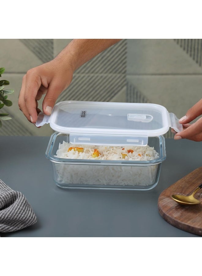 DELCASA Delcasa DC3312 Square Airtight Container with Glass Lid, 1540 ml Capacity  - Image 3
