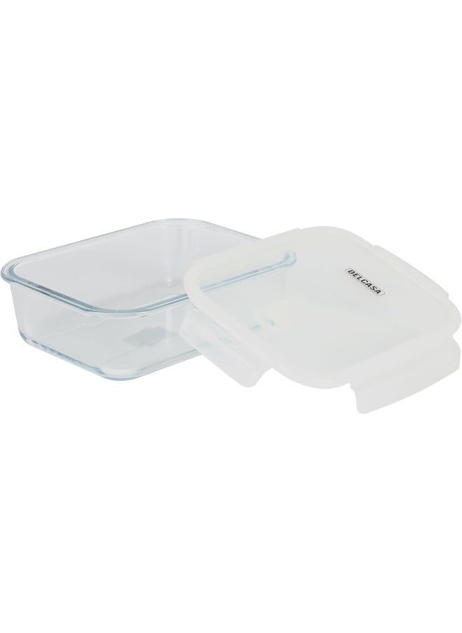 DELCASA Delcasa DC3312 Square Airtight Container with Glass Lid, 1540 ml Capacity  - Image 5