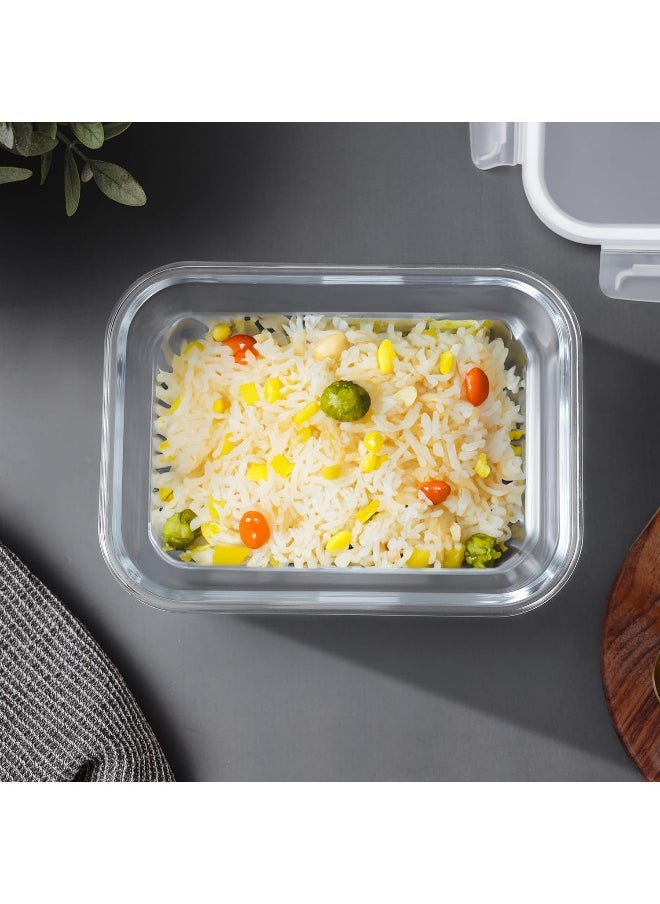 DELCASA Delcasa DC3312 Square Airtight Container with Glass Lid, 1540 ml Capacity  - Image 2