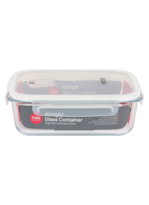 Delcasa DC3312 Square Airtight Container with Glass Lid, 1540 ml Capacity