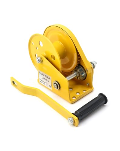 QWORK Manual Crank Winch 1200lbs Load TwoWay Lock Gear for Boat Trailer ATV Utility Pulling 2 Pack - Image 3