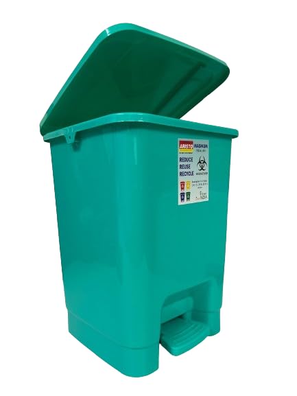 Aristo Aristo Plastic Pedal Dustbin With Handle 30 ltr Green - Image 2