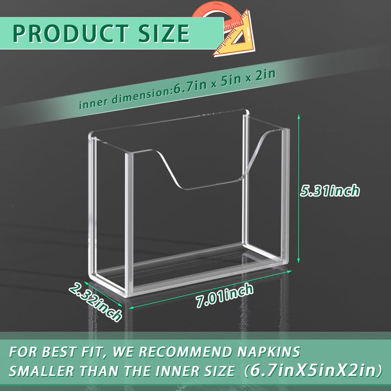 PITBVO Napkin Holder, Clear Acrylic Guest Paper Towel Holder for Bathroom Washbasin Side, Vertical Rectangular Disposable Hand Towel Paper Waterproof Lucite Holder Organizer for Kitchen Hotel Restaurant Use - Image 5