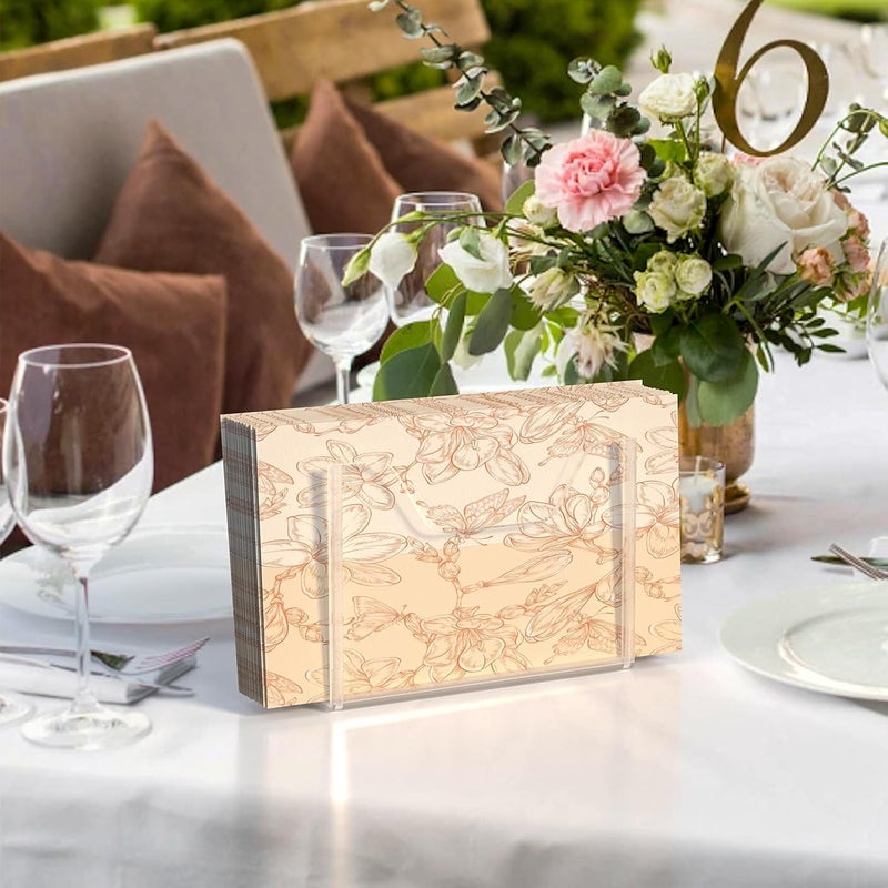 PITBVO Napkin Holder, Clear Acrylic Guest Paper Towel Holder for Bathroom Washbasin Side, Vertical Rectangular Disposable Hand Towel Paper Waterproof Lucite Holder Organizer for Kitchen Hotel Restaurant Use - Image 2