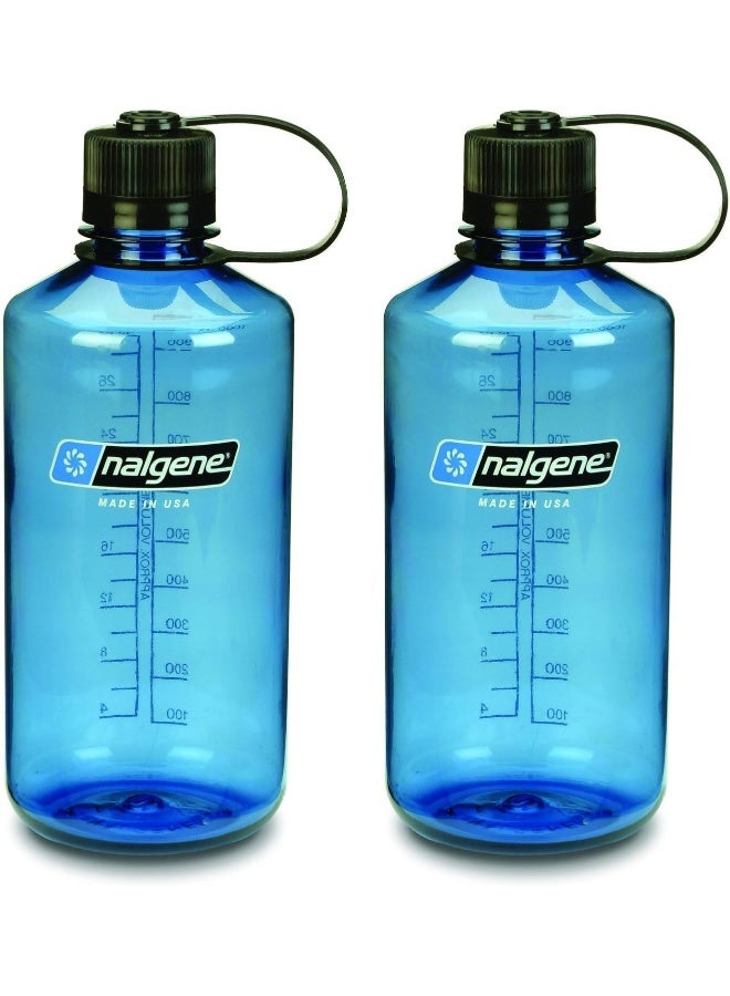 NALGENE Tritan 1-Quart Narrow Mouth BPA-Free Water Bottle (Slate Blue Set of 2) - Image 1