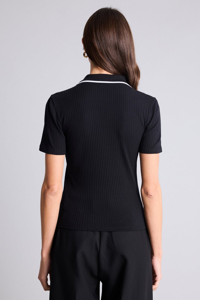 ديفاكتو تيشيرت بولو نص كم سليم فيت مضلع - Image 5