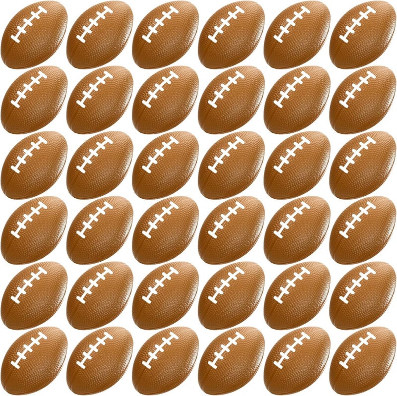 WELLVO 36 Pack Mini Foam Football 2.17" Mini Football Party Favor Stress Ball Bulk Small Foam Sports Ball for Birthday Gift Goodie Bags Stuffers - Image 1