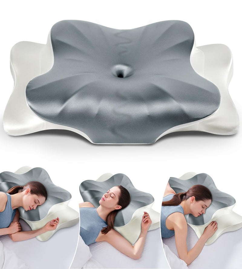DONAMA Cervical Pillow for Neck and Shoulder Pain Relief, Cooling Contour Memory Foam Pillow, Dual-Height Ergonomic Neck Support Pillow for Side Back Stomach Sleepers with Removable Pillowcase - Image 1
