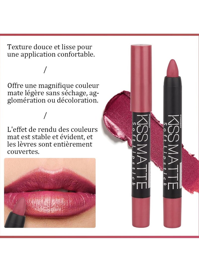 DNM Beauty مجموعة من 3 أقلام تحديد شفاه غير لامعة بلون وردي طبيعي فاتح وأحمر شفاه يدوم طويلاً ومقاوم للماء من DNM مجموعة أحمر شفاه ومحدد شفاه متطابقة تدوم 24 ساعة 24 ساعة أصلية 1&amp;4&amp;7 - Image 4