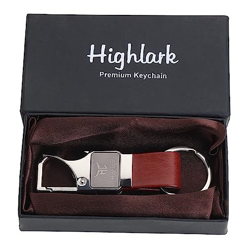 Highlark Heavy Duty Metal Carabiner Keychain with Leather Strap for Men & Women | Premium Belt Clip Key Holder | Secure Spring Lock Key Ring for Car, Bike & Office Keys - Image 4