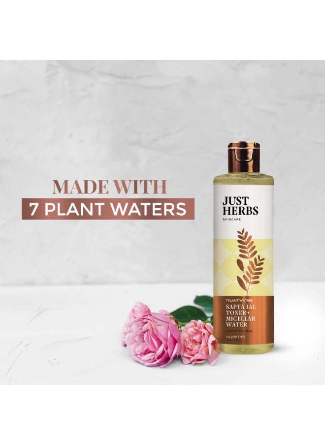 Just Herbs Sapta Jal Ayurvedic Toner + Micellar Water for Skin Nourishing, Cleansing, Makeup Remover for Women Suitable All Skin Types 100 ml  - Image 4