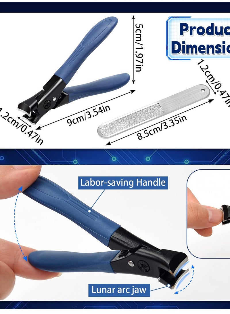 Heavy Duty Stainless Steel Nail Clippers for Thick Nails and Toenails with Fingernail File Professional Trimming Tools - Image 3