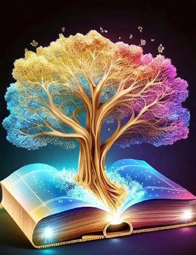 VOLDOT Diamond Painting Kit 12x16inch White Tree of Life Diamond Painting 5D Diamond Painting Kit for Adults Kids Very Suitable for Home Leisure and Wall Decoration Tree of Life kit