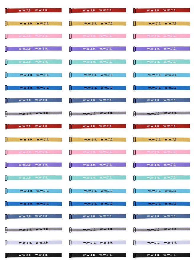 MATEPLUS 60PCS WWJD Wristbands, Adjustable Christian Bracelet Pack, Webbing What Would Jesus Do Handmade Inspirational Bracelets for Men, Women, Teen - Image 1