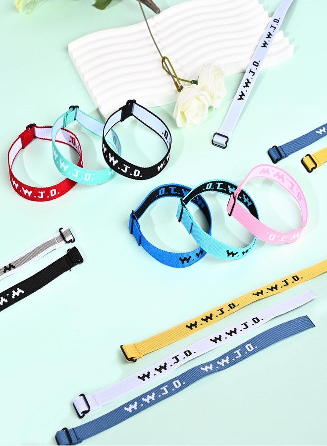 MATEPLUS 60PCS WWJD Wristbands, Adjustable Christian Bracelet Pack, Webbing What Would Jesus Do Handmade Inspirational Bracelets for Men, Women, Teen - Image 5