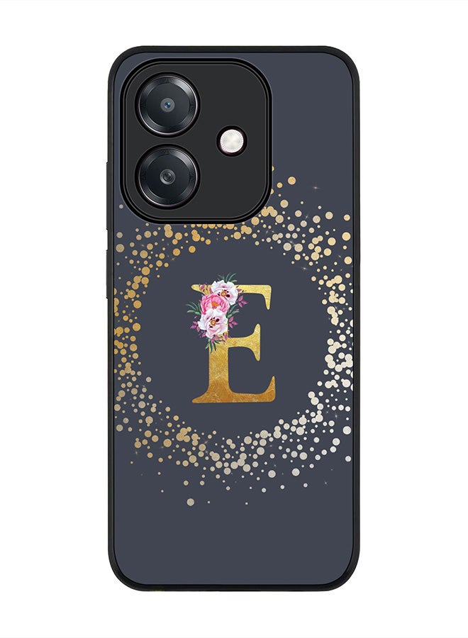 Stylizedd For Oppo A5i Case,Slim fit Camera Protection, Shockproof Thin Phone cover  - Custom Monogram Floral - E  (Grey )