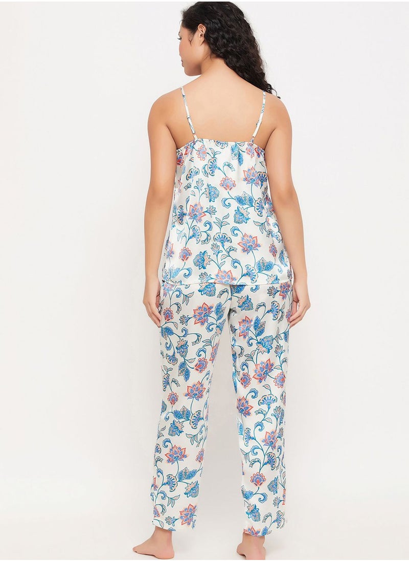 Clovia - Printed Cami Top & Pyjama Set - Image 1