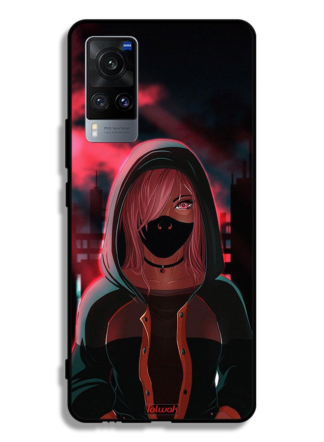Tolwak Vivo X60 Protective Case Cover Girl Wear Mask Art - Image 2