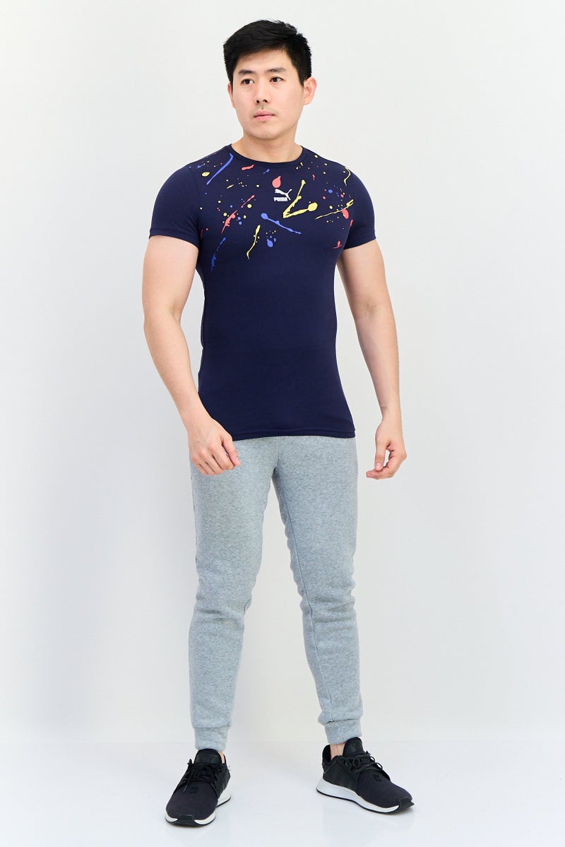 PUMA Men Sportswear Fit Short Sleeve Outdoor T Shirt, Navy - Image 4