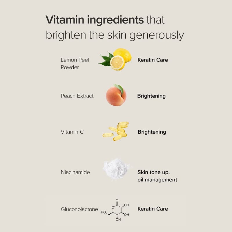 MARY & MAY Mary&May Lemon Niacinamide Glow Wash off Pack 125g, Lemon Peel Powder, Peach Extract, Vitanmin C, Niacinamide, Glow Wash off, 100% Vegan, Wash off mask - Image 4