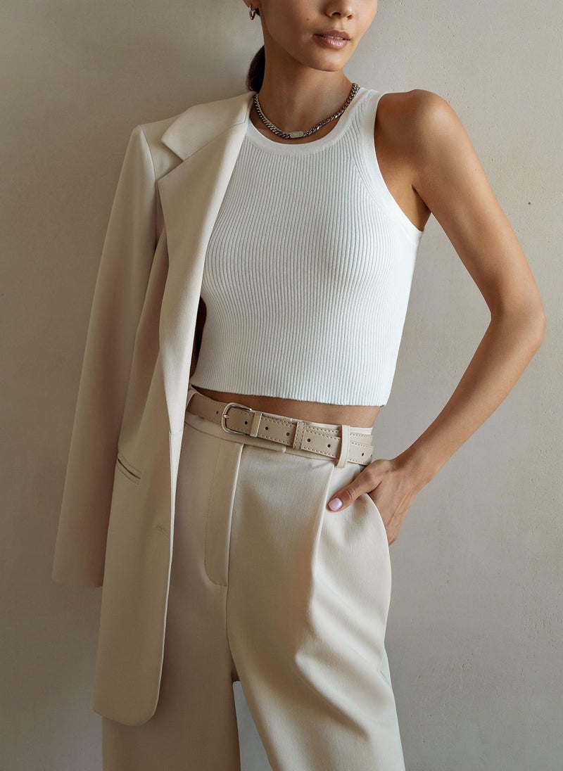 Lichi Ribbed-jersey crop top - Image 4