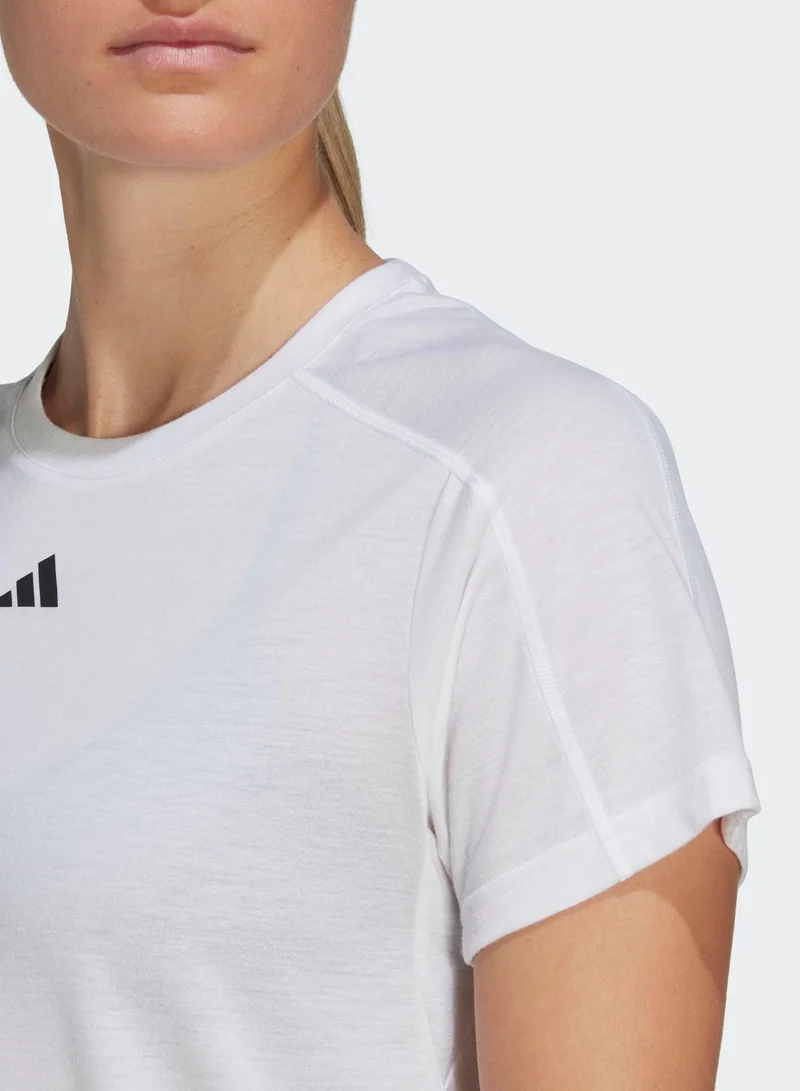 Adidas Aeroready Train Essentials Minimal Branding Crewneck T-Shirt