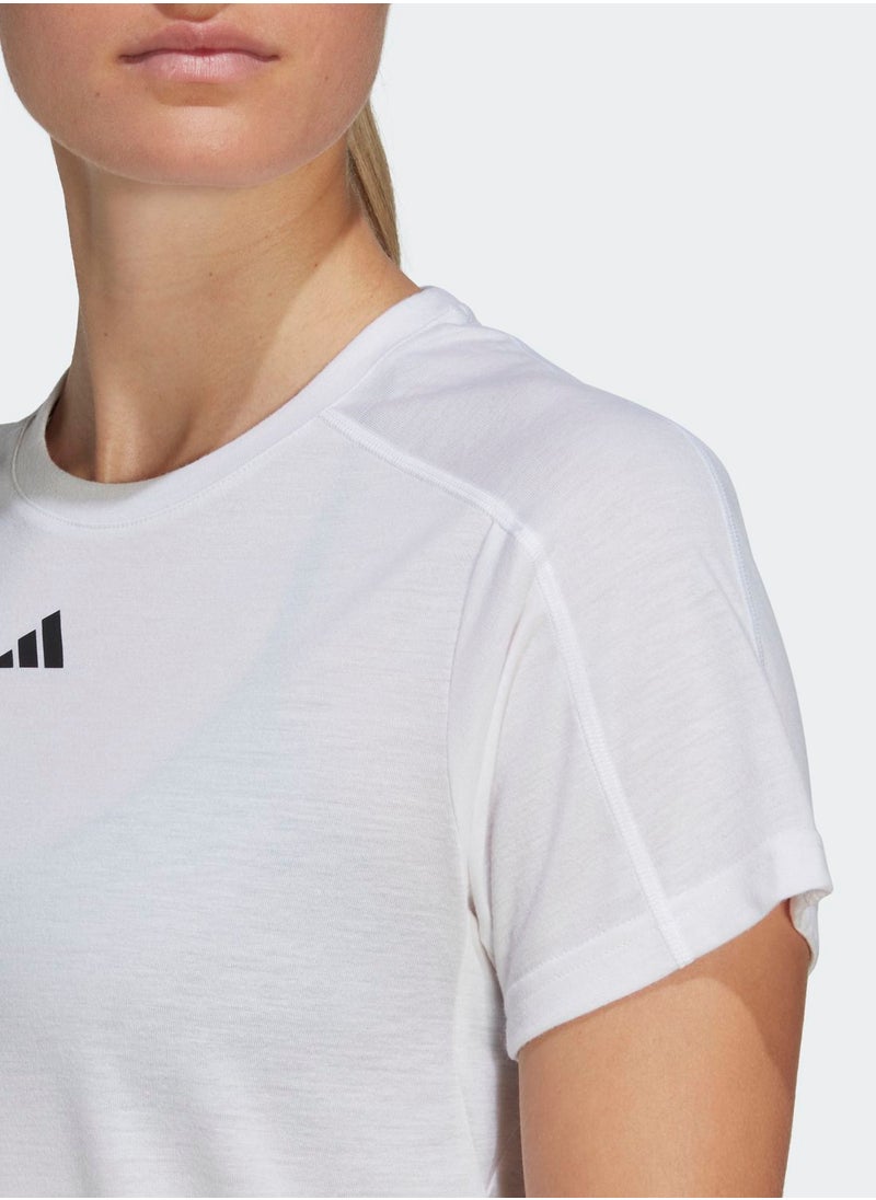 Adidas - Aeroready Train Essentials Minimal Branding Crewneck T-Shirt - Image 1