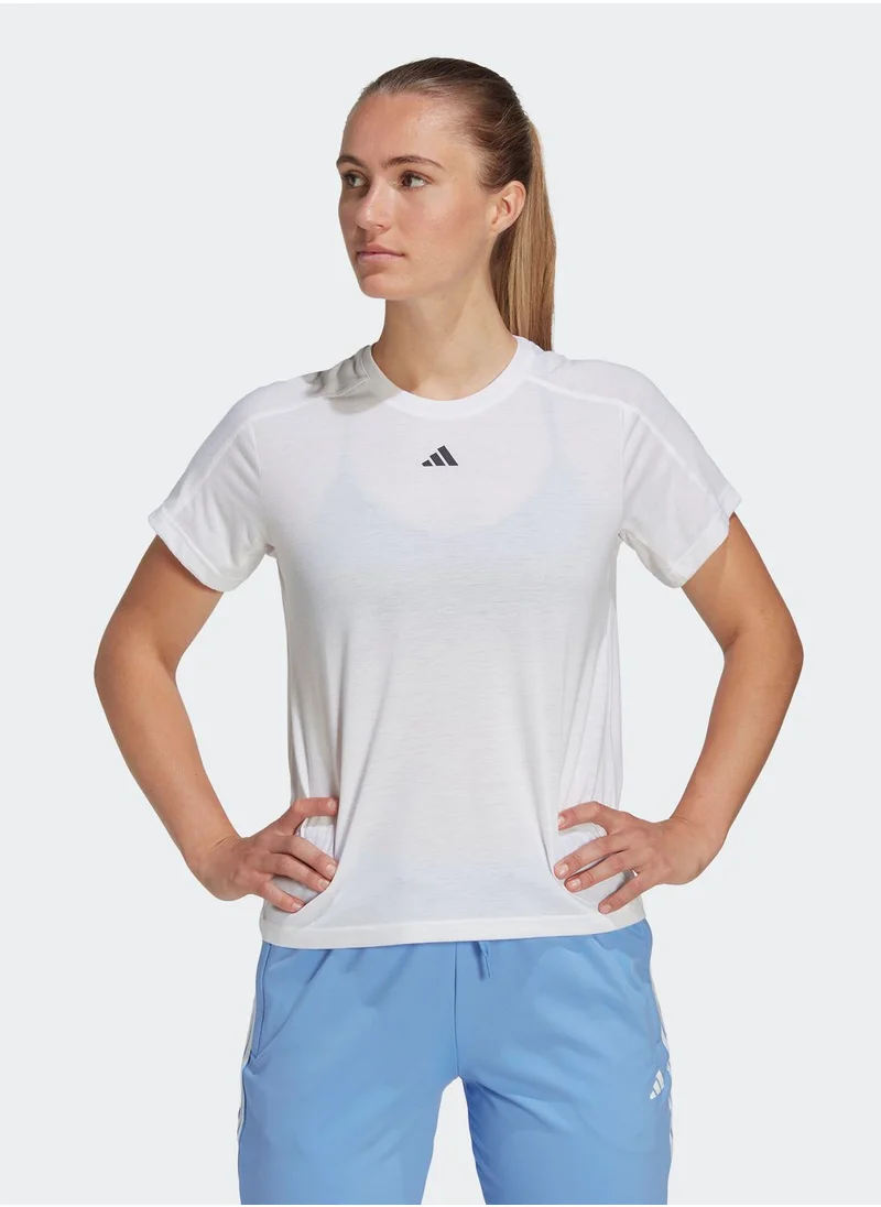 Adidas Aeroready Train Essentials Minimal Branding Crewneck T-Shirt