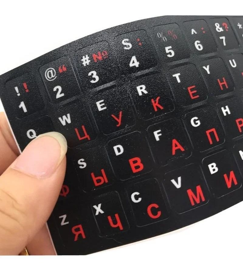 Russian White Keyboard Key Stickers for Desktop Laptop Replacement Film - Image 1