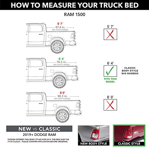 RealTruck Gator Covers Gator EFX Hard Tri-Fold Truck Bed Tonneau Cover | GC34004 | Fits 2002 - 2018, 2019 - 2020 Classic Dodge Ram 1500 w/o RamBox 6' 4" Bed (76.3") - Image 2