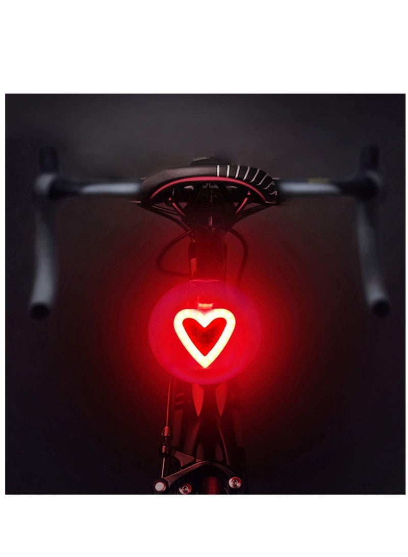KASTWAVE Rechargeable Bike LED Tail Light Vintage Taillight Bicycle Rear Light Bright Heart-Shape Cycling Safety Warning Light Waterproof High Lumen Cycling Back Light for Optimum Cycling Safety - Image 1