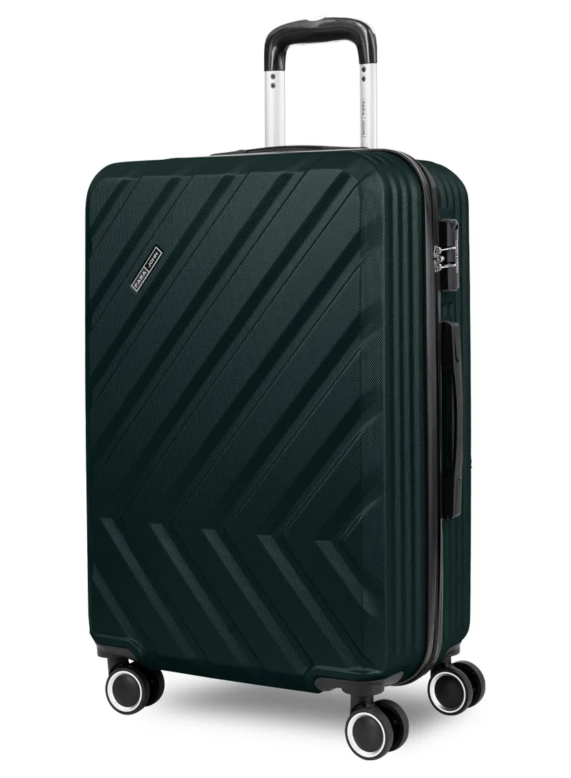 PARAJOHN Chevron 28 Inch Large Check-In Luggage – 30kg Lightweight ABS Hard Shell Trolley Bag with 4 Wheel Spinner & TSA Lock, Army Green