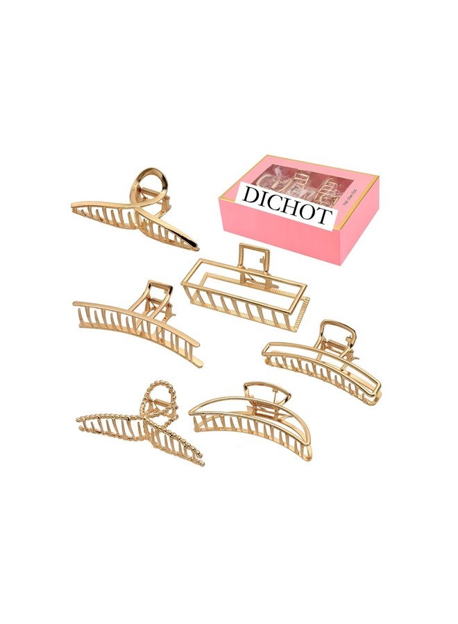 DICHOT Large Metal Hair Claw Clips - Big gold silver hair clips,Perfect Jaw hair clamps for Women and Thinner,Thick hair styling,Strong Hold Hair,Fashion Hair Accessories (any 2) - Image 1
