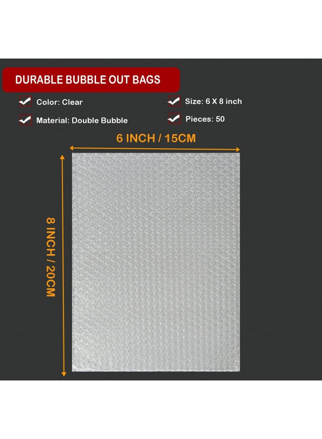 AODESTINY 200Pcs Clear Bubble Out Bags 6x8, Bubble Pouches Wrap Bag for Packing, Double Walled Moving Supplies Bubble Bags for Fragile Dishes China Plates, Bubble Pouch Bags for Shipping Storage Wrapping  - Image 1