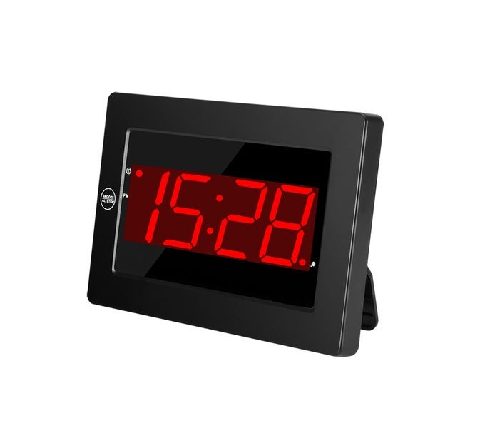 DIGITAL WALL CLOCK BATTERY OPERATED LED DISPLAY DIGITAL ALARM CLOCK BATTERY POWERED ONLY BRIGHTNESS ADJUSTABLE 1224HR