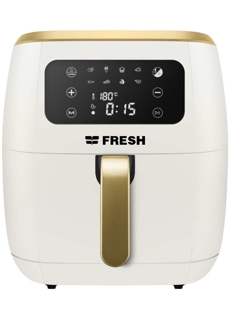 Fresh air fryer - X-Large, 7 liters, 1800 watts, white-gold color - Image 2