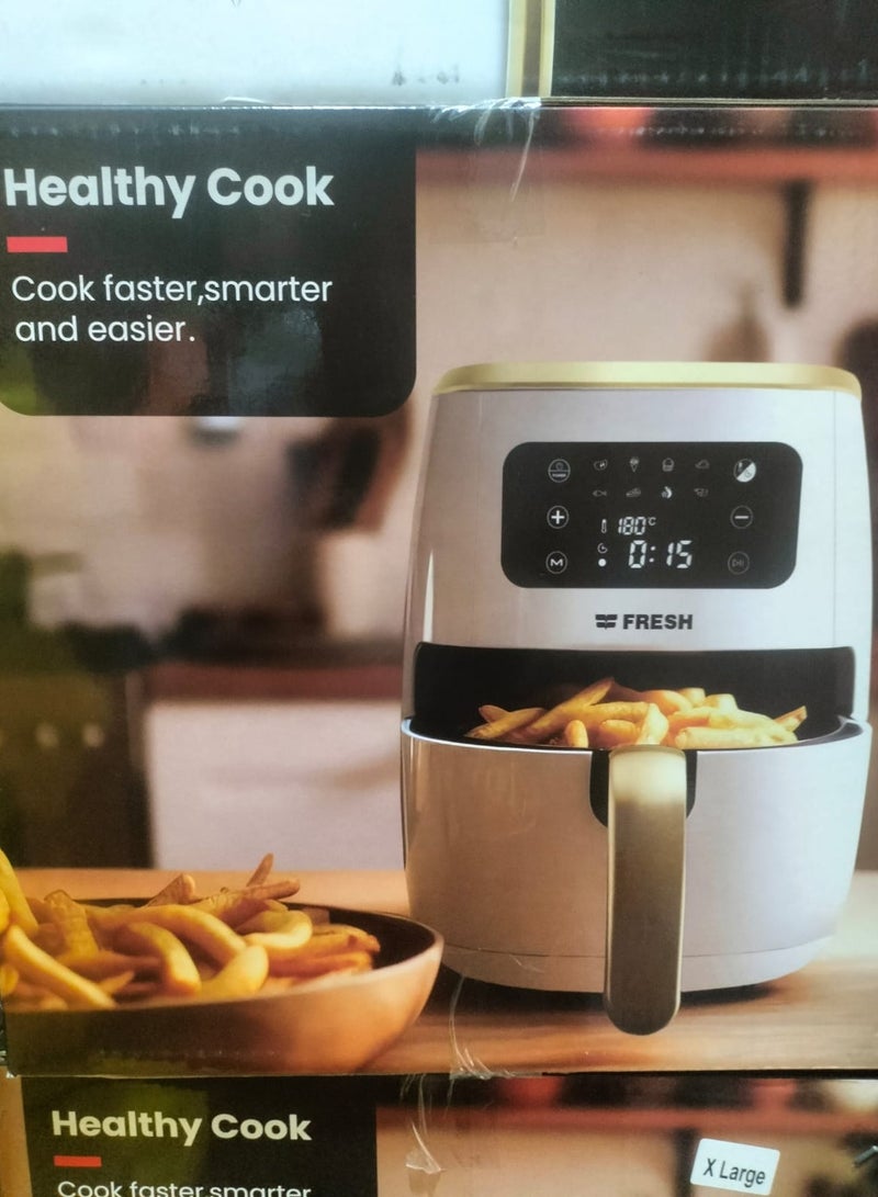 Fresh air fryer - X-Large, 7 liters, 1800 watts, white-gold color - Image 3