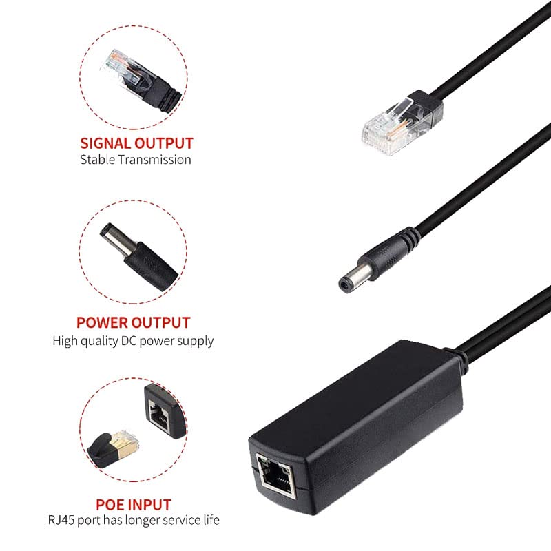 Paruht 4-Pack Power Over Ethernet Adapter PoE Splitter Active 48V to 12V Compatible with POE Devices Switches IP Camera IP Phone POE4 - Image 5
