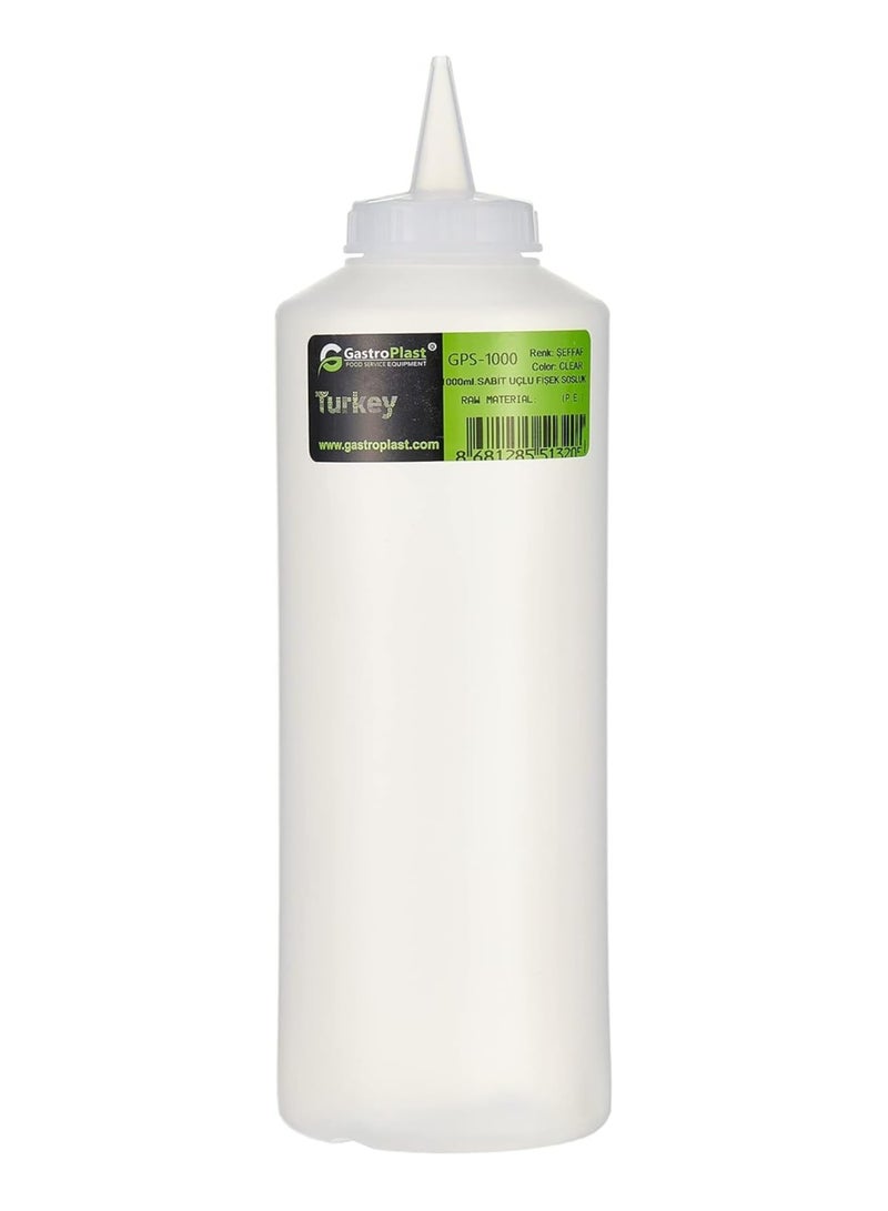 GastroPlast GastroPlast 1000ml Clear Squeeze Bottle Dispenser - Image 1